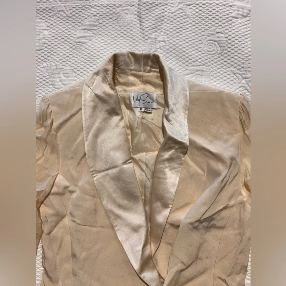 Lily Samii Blazer 100% Silk Sz 8